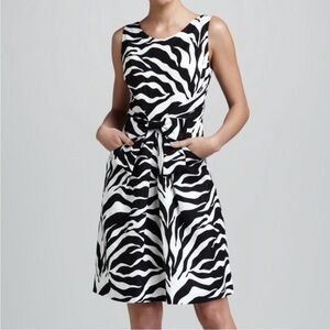 Kate Spade Linen Black & White A-Line Dress Size 12